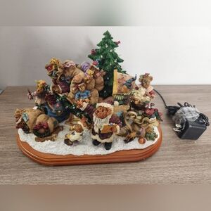 Vintage Boyds Bears Rare Danbury Mint Lighted Christmas Sleigh Holiday Decor